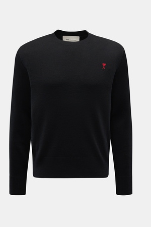 AMI  Paris - Herren - Merino Rundhalspullover schwarz