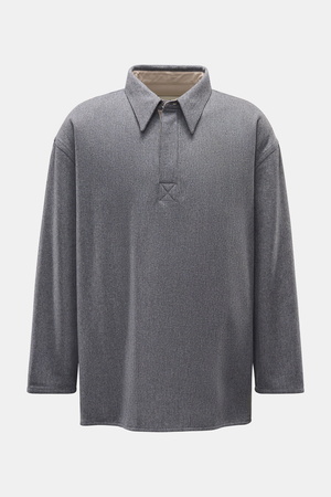 AMI  Paris - Herren - Popover-Flanellhemd Kent-Kragen grau meliert