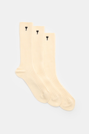 AMI  Paris - Herren - Strümpfe 3er-Set creme