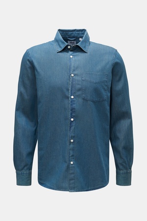 Aspesi  - Herren - Chambray-Hemd schmaler Kragen graublau