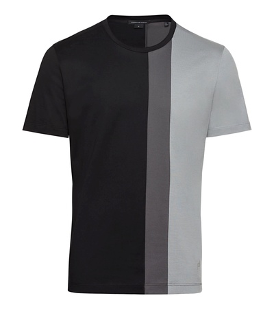 Porsche Design Colour Block T-Shirt - jet black/asphalt grey shades - L schwarz