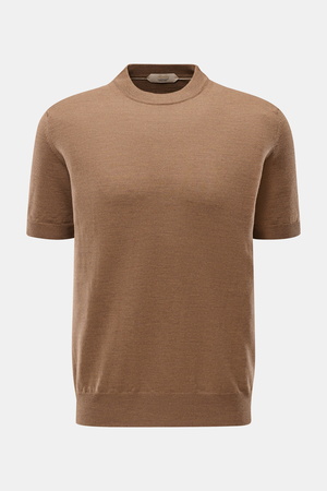 Aurélien  - Herren - Kurzarmpullover 'Cashwool' braun meliert