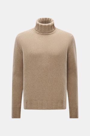 B.F. Knitwear  - Herren - Cashmere Rollkragenpullover beige meliert