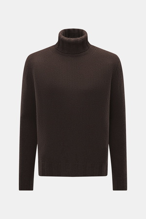 B.F. Knitwear  - Herren - Cashmere Rollkragenpullover dunkelbraun