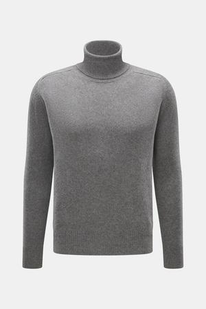 B.F. Knitwear  - Herren - Cashmere Rollkragenpullover grau meliert