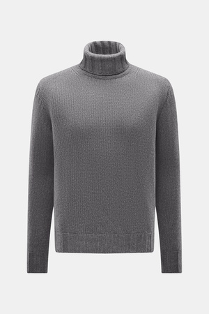 B.F. Knitwear  - Herren - Cashmere Rollkragenpullover grau meliert