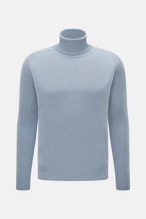 B.F. Knitwear  - Herren - Cashmere Rollkragenpullover hellblau meliert