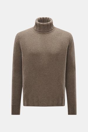 B.F. Knitwear  - Herren - Cashmere Rollkragenpullover taupe meliert