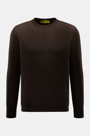 B.F. Knitwear  - Herren - Cashmere Rundhalspullover dunkelbraun