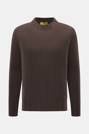 B.F. Knitwear  - Herren - Cashmere Rundhalspullover dunkelbraun