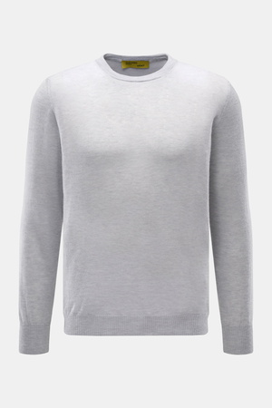 B.F. Knitwear  - Herren - Cashmere Rundhalspullover hellgrau meliert