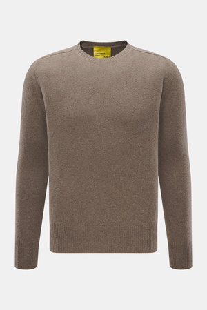 B.F. Knitwear  - Herren - Cashmere Rundhalspullover taupe meliert