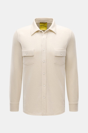 B.F. Knitwear  - Herren - Cashmere Strickhemd Kent-Kragen creme