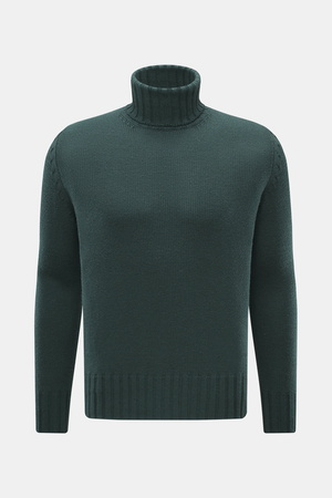 B.F. Knitwear  - Herren - Merino Rollkragenpullover dunkelgrün
