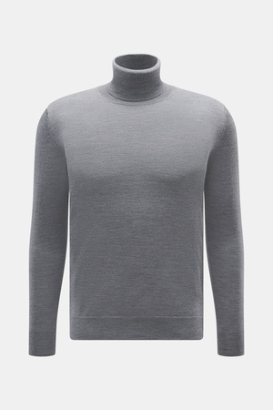 B.F. Knitwear  - Herren - Merino Rollkragenpullover grau meliert