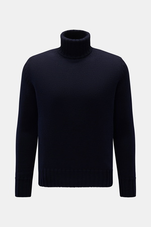 B.F. Knitwear  - Herren - Merino Rollkragenpullover navy