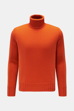B.F. Knitwear  - Herren - Merino Rollkragenpullover orange