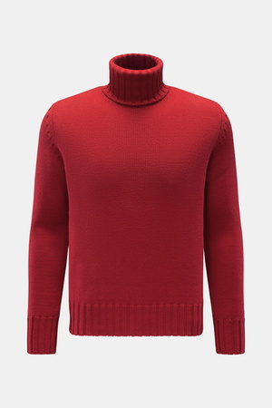 B.F. Knitwear  - Herren - Merino Rollkragenpullover rot