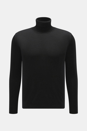 B.F. Knitwear  - Herren - Merino Rollkragenpullover schwarz
