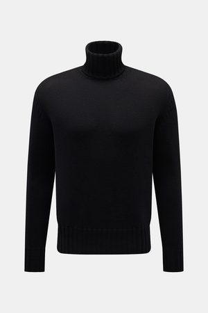 B.F. Knitwear  - Herren - Merino Rollkragenpullover schwarz
