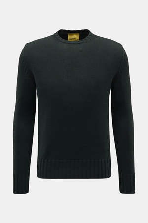 B.F. Knitwear  - Herren - Merino Rundhalspullover dunkelgrün