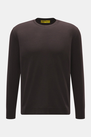 B.F. Knitwear  - Herren - Merino Rundhalspullover dunkelviolett