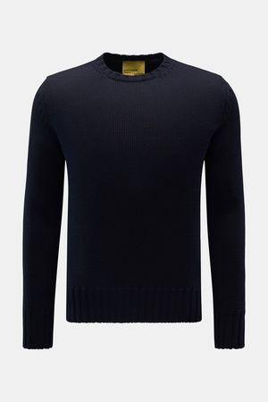 B.F. Knitwear  - Herren - Merino Rundhalspullover navy