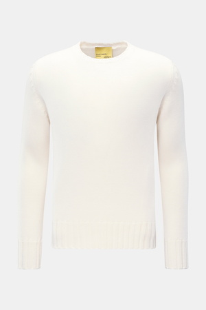 B.F. Knitwear  - Herren - Merino Rundhalspullover offwhite