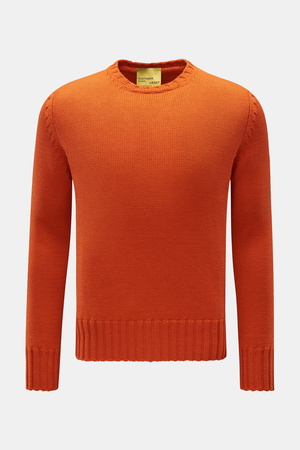 B.F. Knitwear  - Herren - Merino Rundhalspullover orange