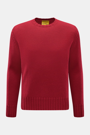 B.F. Knitwear  - Herren - Merino Rundhalspullover rot