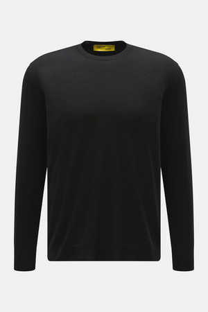 B.F. Knitwear  - Herren - Merino Rundhalspullover schwarz