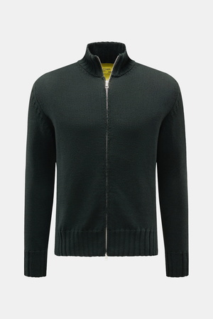 B.F. Knitwear  - Herren - Merino Strickjacke dunkelgrün