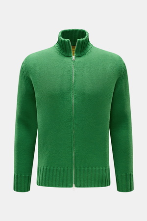 B.F. Knitwear  - Herren - Merino Strickjacke grün