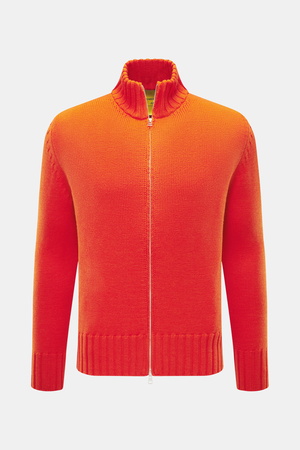 B.F. Knitwear  - Herren - Merino Strickjacke orange