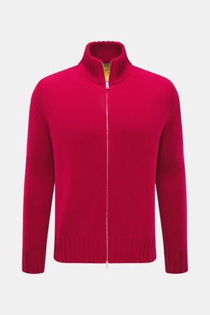 B.F. Knitwear  - Herren - Merino Strickjacke rot