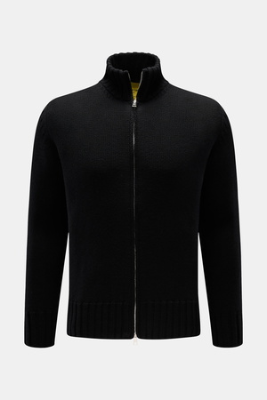 B.F. Knitwear  - Herren - Merino Strickjacke schwarz