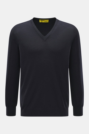 B.F. Knitwear  - Herren - Merino V-Neck Pullover navy