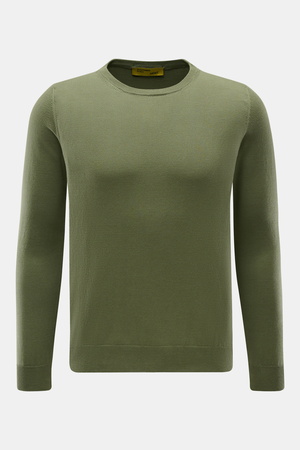 B.F. Knitwear  - Herren - Rundhalspullover oliv