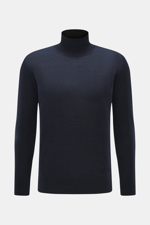 Barena  Venezia - Herren - Merino Feinstrick-Rollkragenullover navy meliert