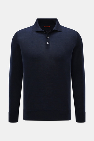 Barena  Venezia - Herren - Merino Strickpolo 'Pevaron Brunal' navy meliert