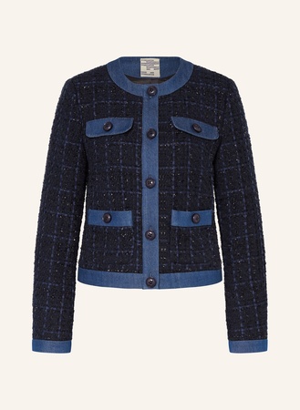 Baum und Pferdgarten  Tweedjacke Beate Mit Glitzergarn blau