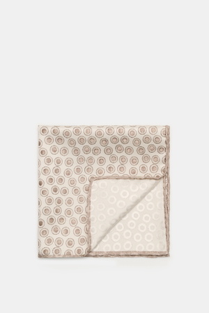 Brunello Cucinelli  - Herren - Seiden-Einstecktuch sand/beige gepunktet