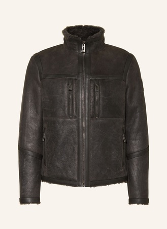 Belstaff  Lederjacke Tundra Mit Lammfell grau