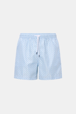Fedeli  - Herren - Badeshorts 'Madeira Airstop' hellblau/weiß/blau gemustert