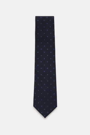 Cesare Attolini  - Herren - Krawatte 'Ventaglio' navy/blau gemustert