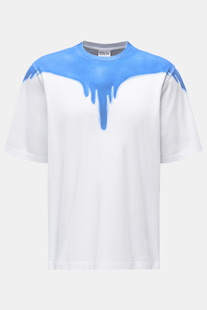 Marcelo Burlon  - Herren - Rundhals-T-Shirt 'Spray Wings' weiß/blau weiss