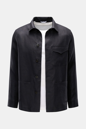 Boglioli  - Herren - Leinen Overshirt navy