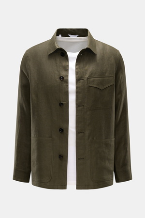 Boglioli  - Herren - Leinen Overshirt oliv