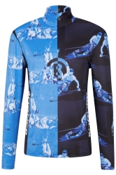 Bogner Herren First Layer Skishirt Verti mit Print Blau blau