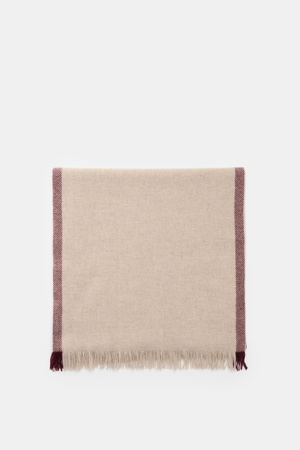 Brunello Cucinelli  - Herren - Cashmere Schal beige/bordeaux